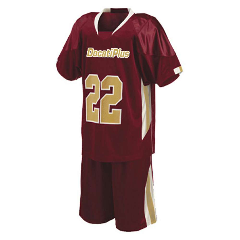 Maroon and Cream Lacrosse Uniform